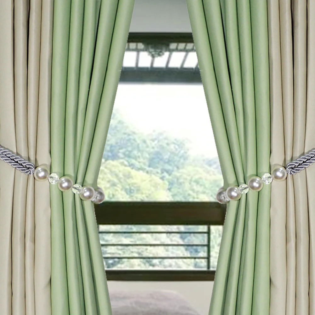 1Pc Pearl Curtain Tieback Bling Pearl Bandage Accessories Curtains Holder Buckle Tie Rope Home Decorative