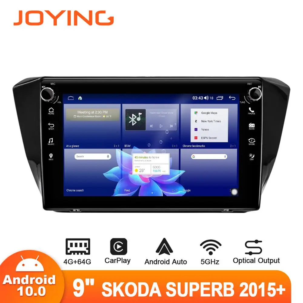 For Skoda Superb 2015+ Gps Spdif Dsp Carplay 4g Sim Subwoofer Split-screen 5gwifi Optical Output