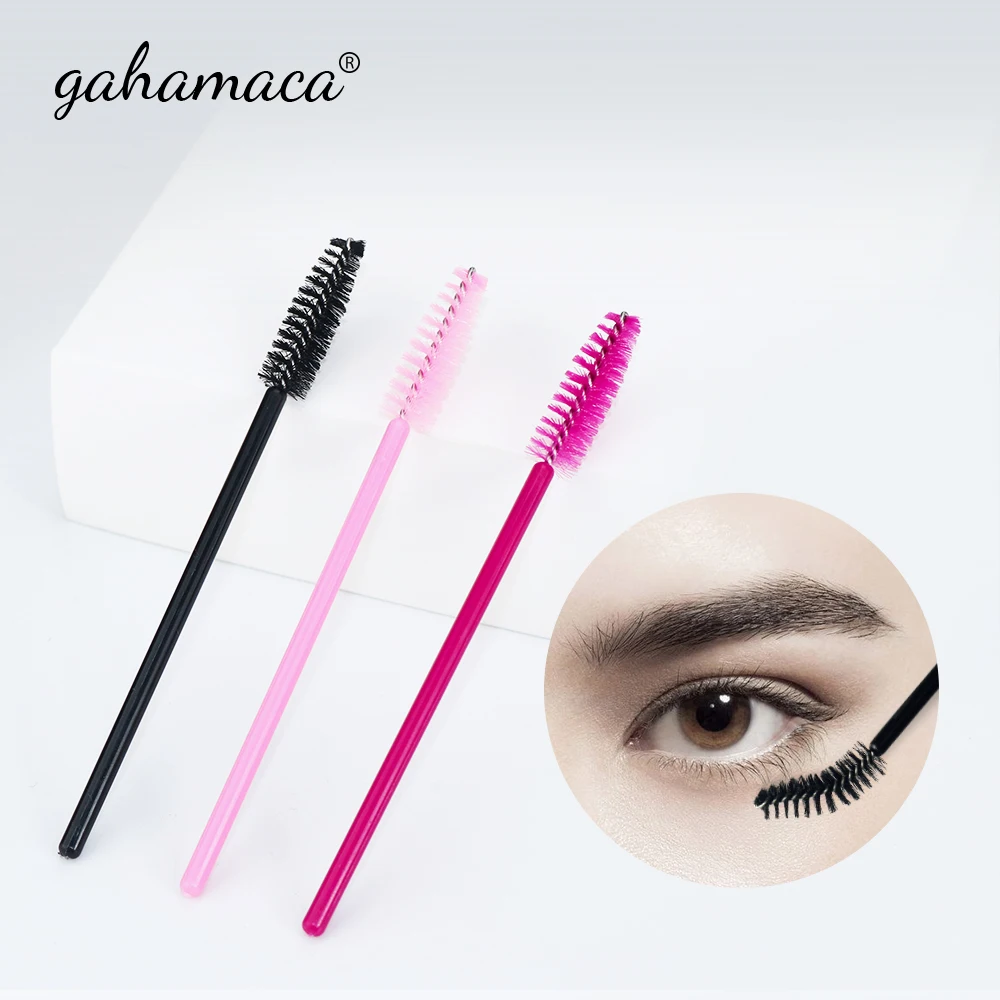 GAHAMACA Disposable 50 Pcs/Pack Crystal Eyelash Makeup Brush Mascara Wands Eyelash Extension Tool