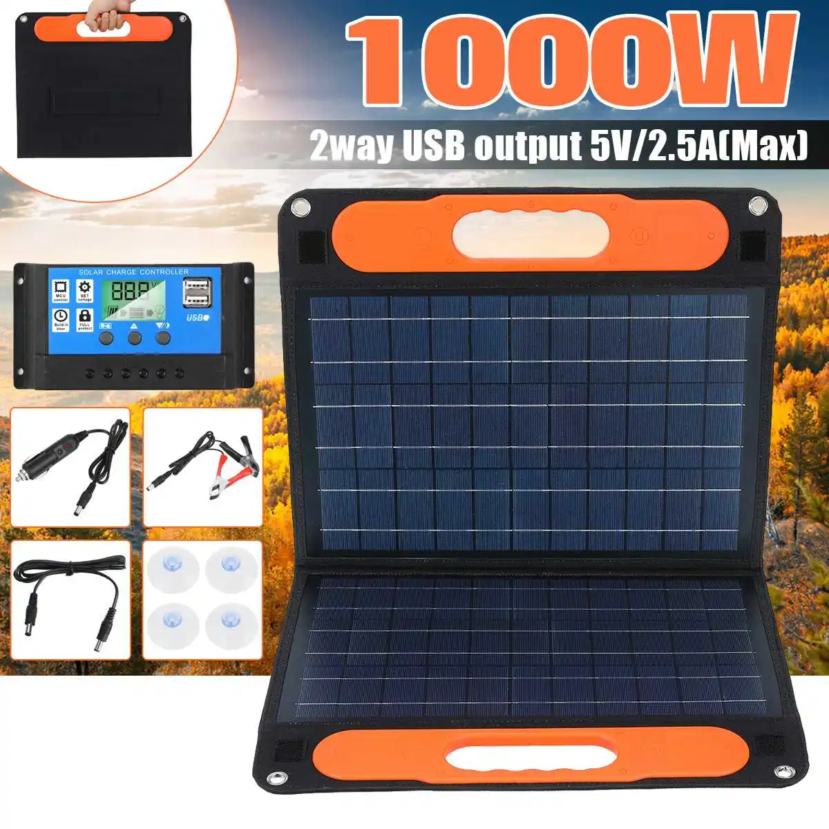 

1000W 5V/12V/18V Solar Panel Kit Flexible Foldble Solar Panel Solar Cell For RV Boats/Out-door Camping Solar Panel Charge