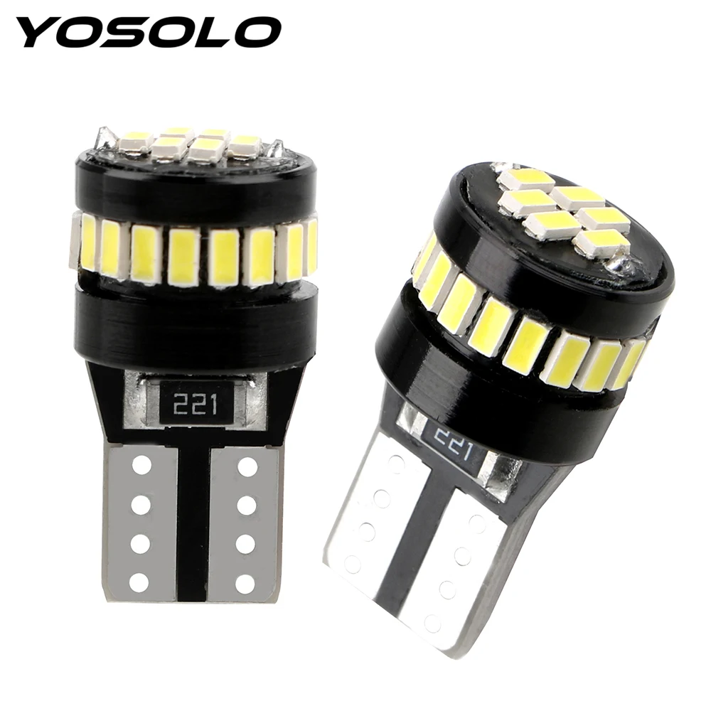 

YOSOLO 1PCS T10 24SMD 3014 Parking Lights License Plate Light Instrument lamp Car Clearance Lamp Super Bright White