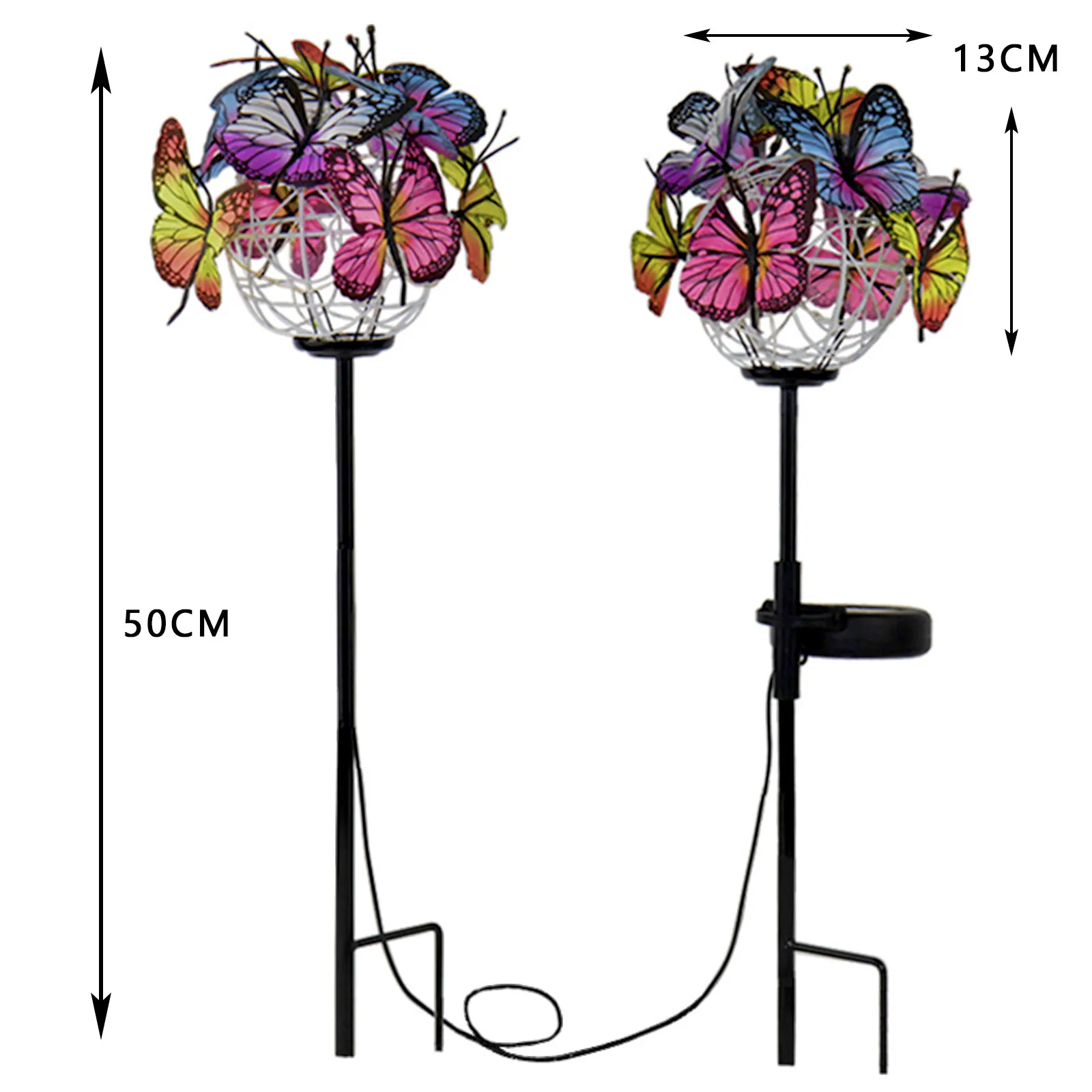 

Waterproof Solar Powered Butterfly Lily Lights Colorful Landscape Lighting Decorative for Fence Lawn Garden Halloween, Christmas