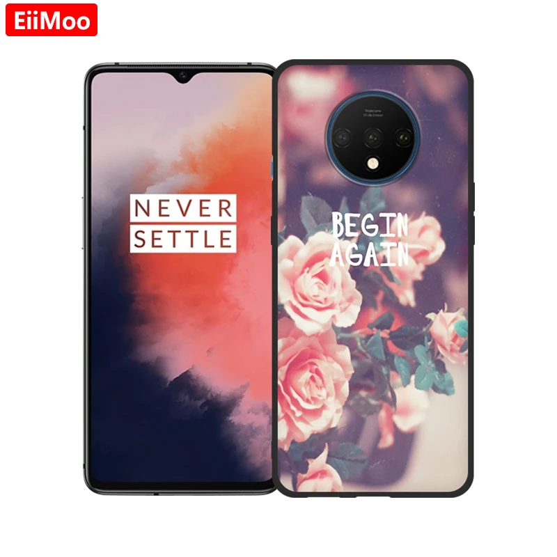 Чехол-накладка EiiMoo для Oneplus 7T силикон ТПУ матовый черный чехол 1 + Oneplus7T | Мобильные