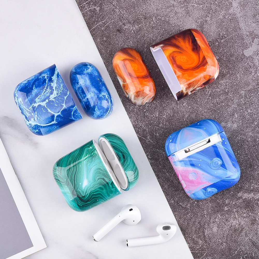 Чехол для Apple Airpods 2 1 мраморный узор чехол наушников Жесткий ПК зарядки AirPods Pro Air Pod