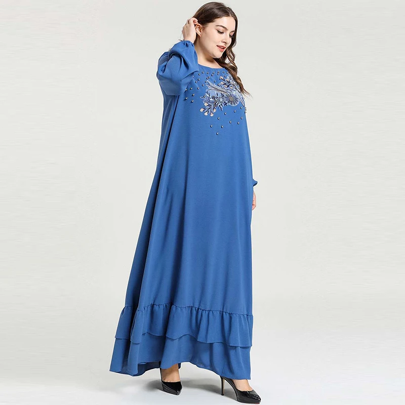 Мусульманская женская мусульманская Турецкая вышитая бисером с длинными