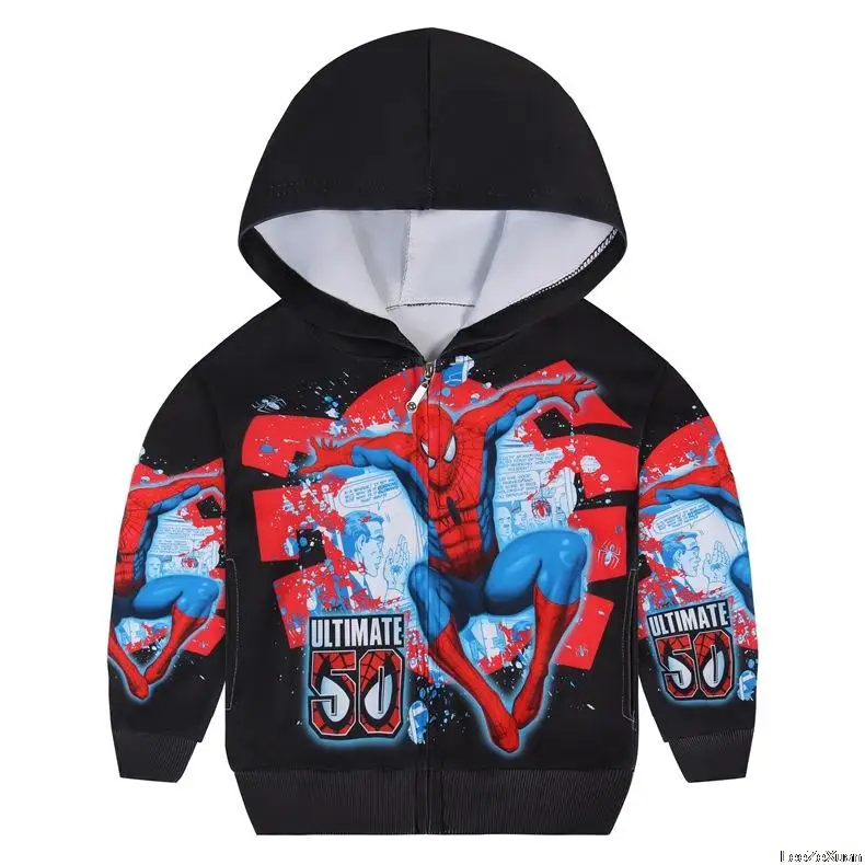 Детская толстовка с капюшоном и принтом Человек-паук | одежда обувь