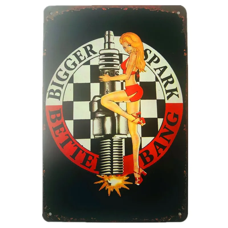 

Bigger Spark Metal Tin Plaque Metal Sign Pin Up Art Poster Plates for Bar Shop Bar Club Home Wall Decor