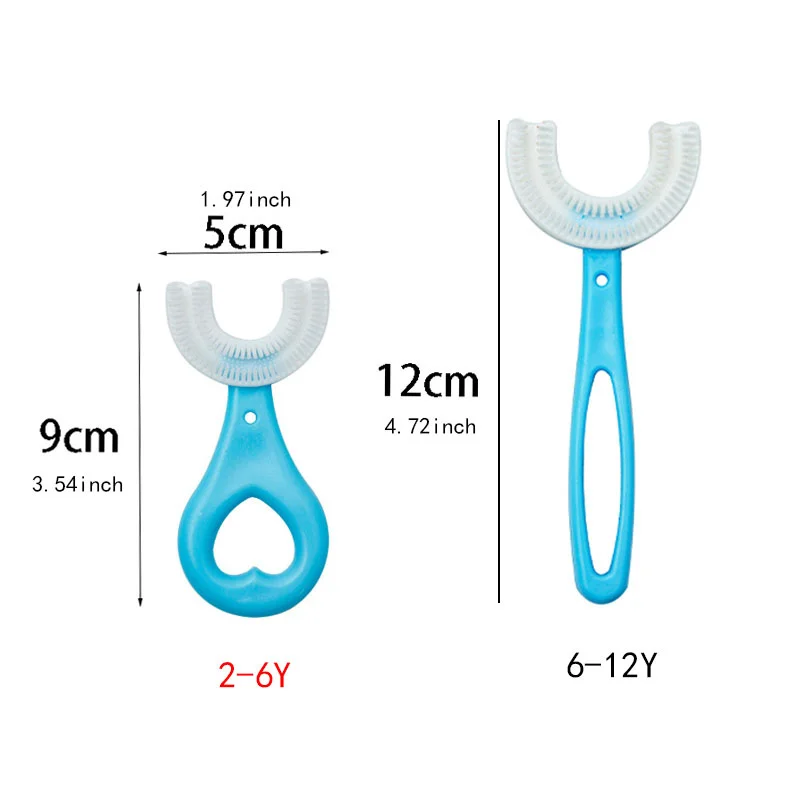 Cepillo de dientes infantil de silicona en U, limpieza Manual de la boca con dibujos animados, accesorios para beb&eacute;s, novedad de 2021-4