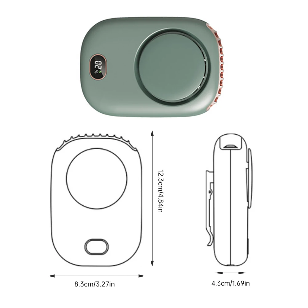 

USB Fan Mini Cooling Necklace Fan 2000mAh Portable Desktop Fan Rechargeable Sports Fan Hands Free Fan For Office Outdoor
