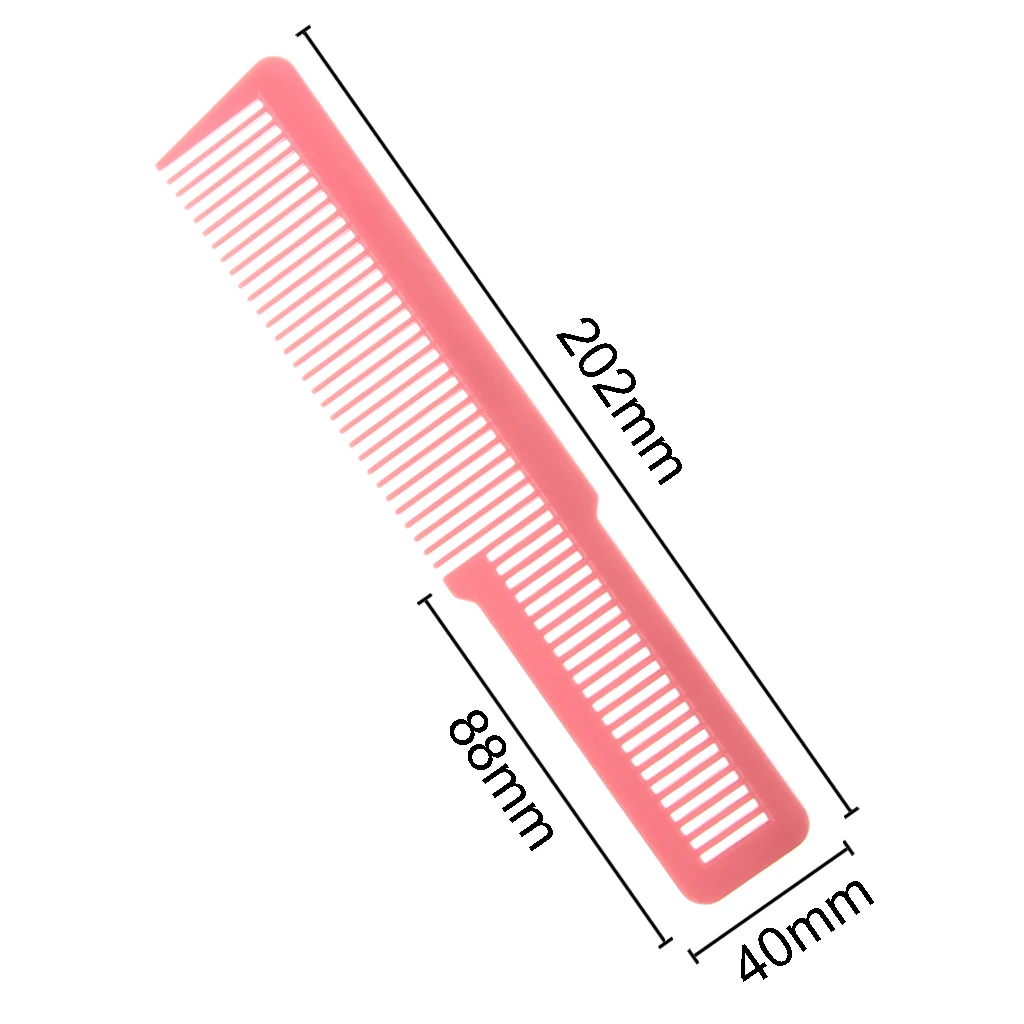 

2xBarber Comb Flat Top Clipper Comb - Small 8" Long - Clipper Comb Pink