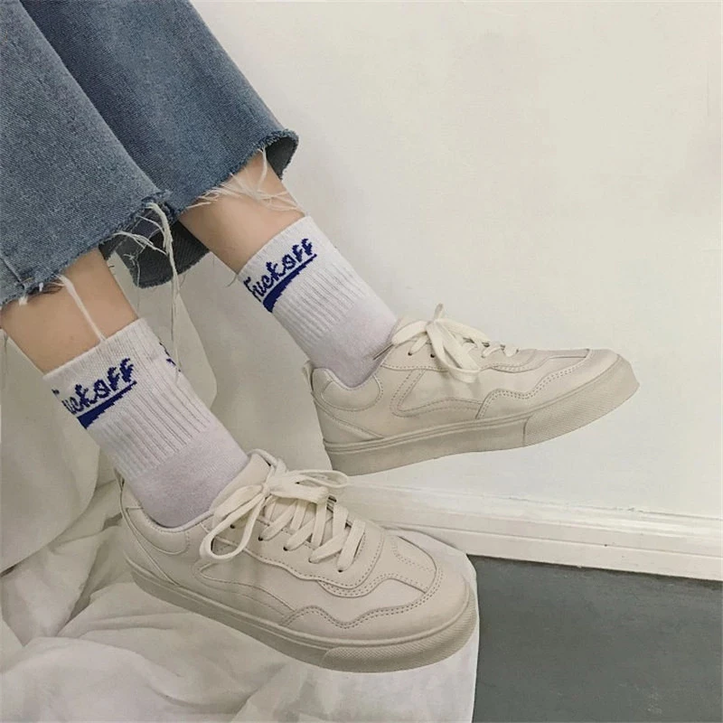 

2021 New Spring Tenis Feminino Lace-Up White Shoes Woman Pu Leather Solid Color Female Shoes Casual Women Sneakers