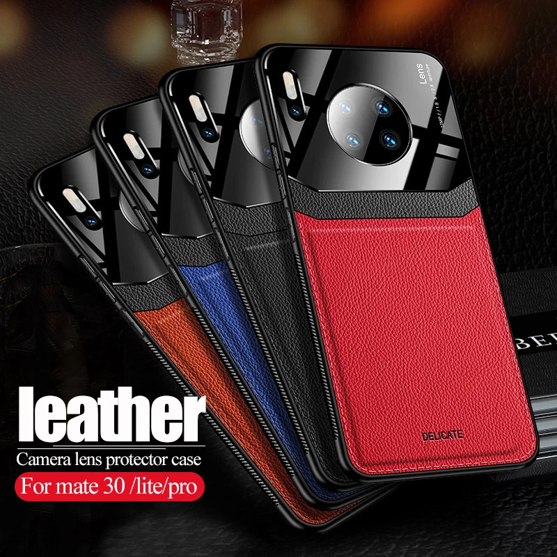 Оригинальный Роскошный кожаный чехол для huawei mate 30 pro защитный объектива камеры на