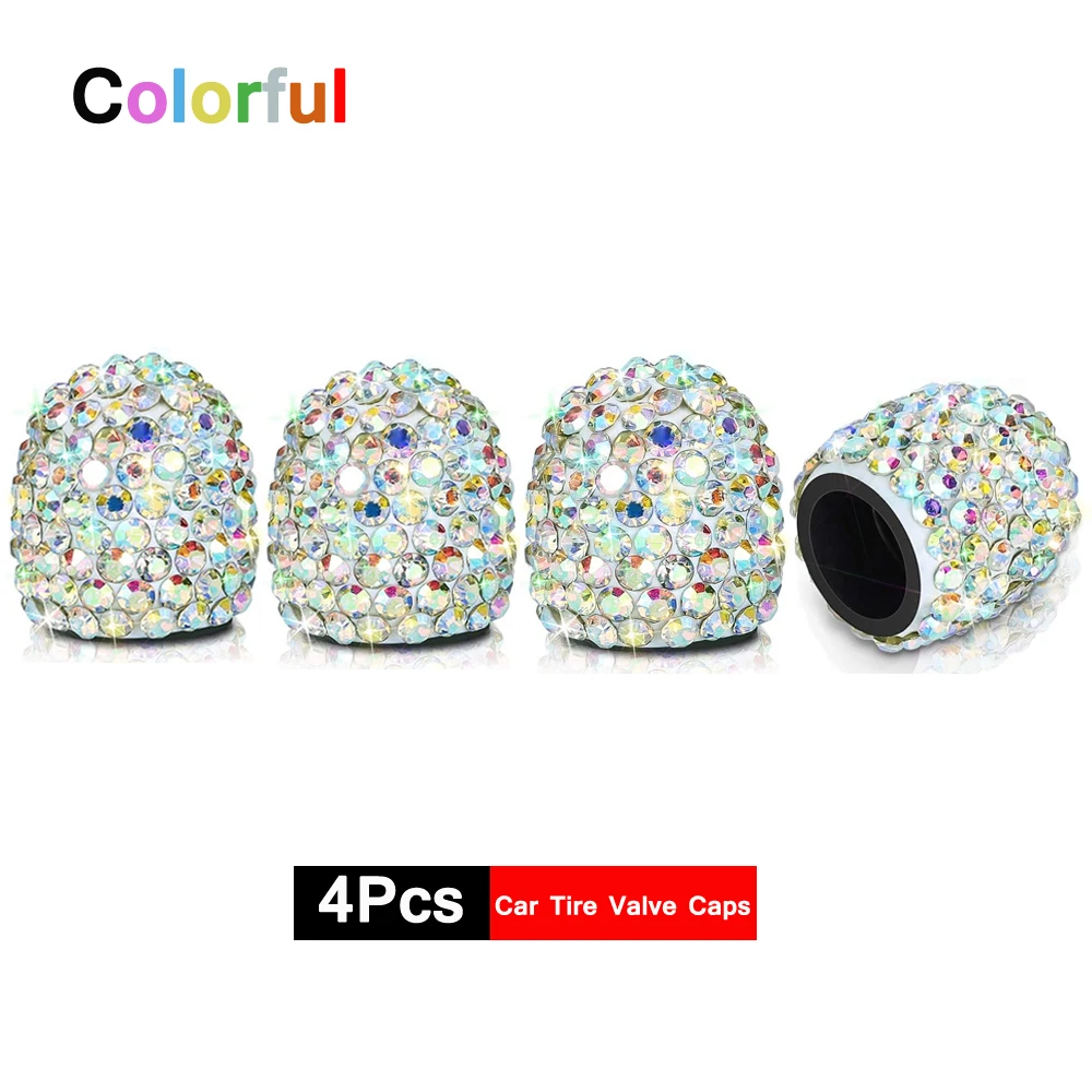 

DSYCAR 4 шт. Кристальные Стразы универсальные колпачки для клапанов автомобильных шин, пылезащитные блестящие автомобильные аксессуары