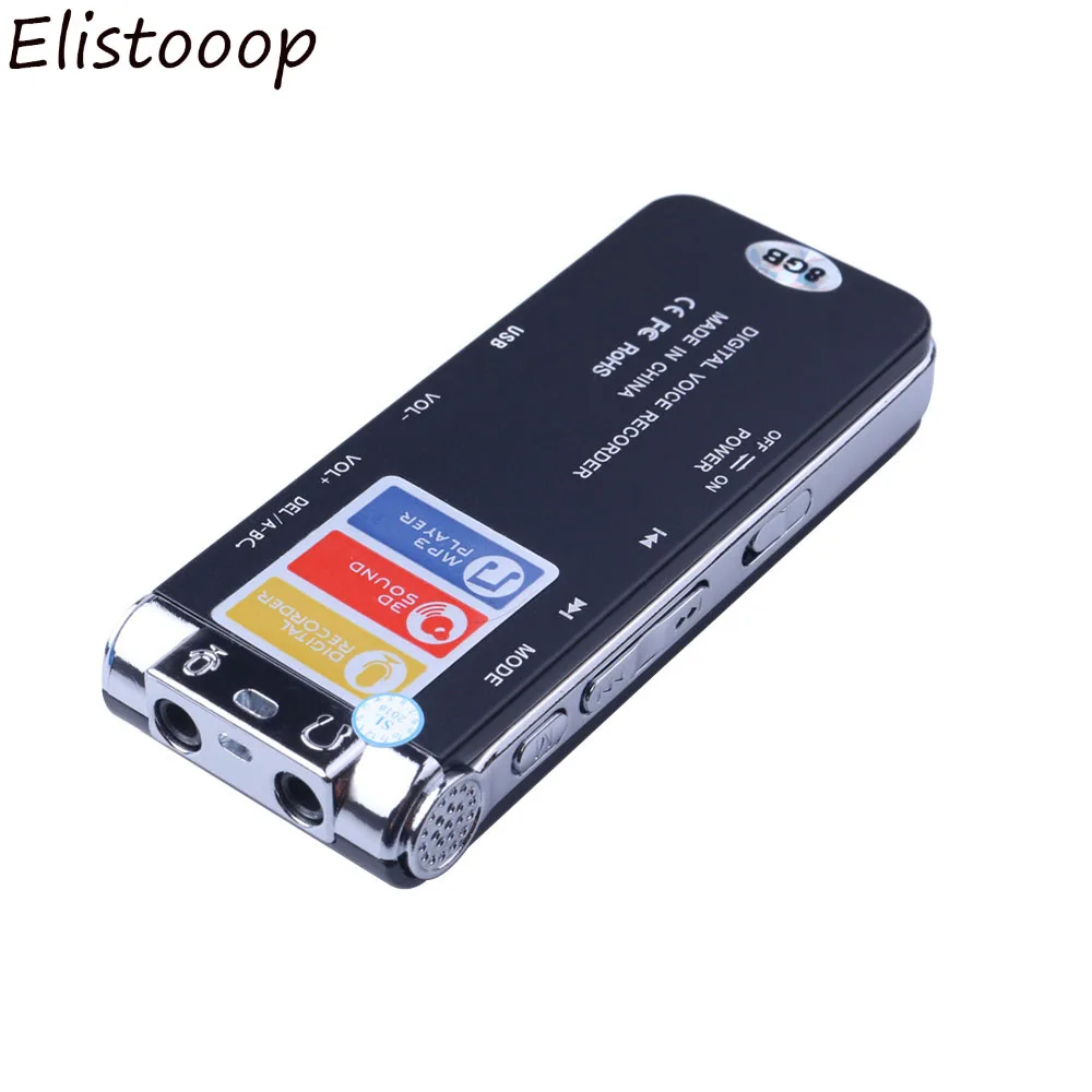 Миниатюрный цифровой USB диктофон записывающая ручка перезаряжаемая 8 ГБ 650 часов