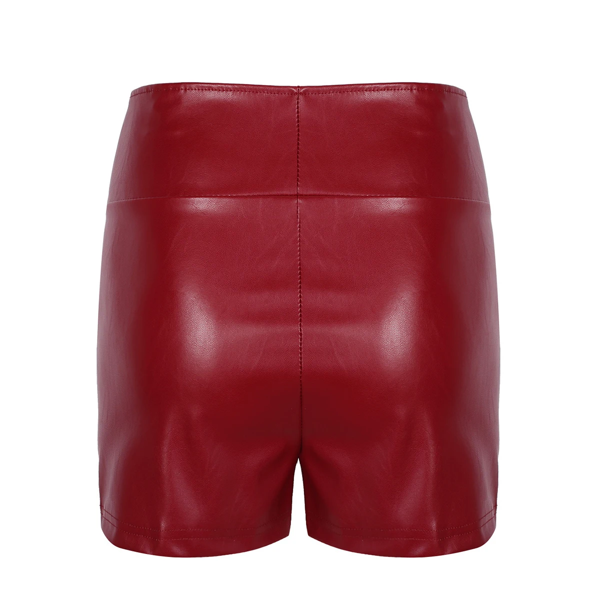 Женские сексуальные шорты из искусственной кожи с высокой талией и молнией