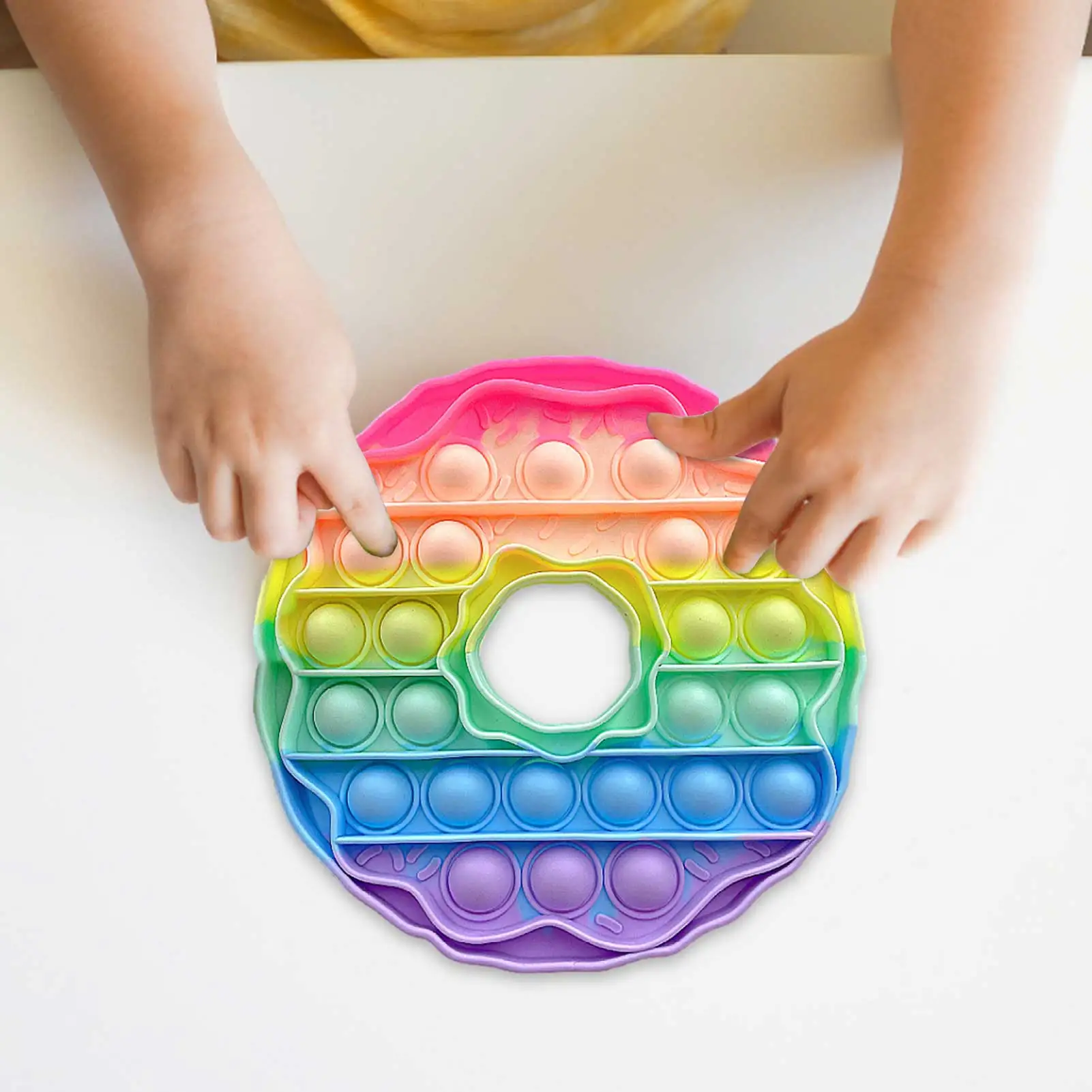 Juguetes de burbujas de empuje para chico adulto, estr&eacute;s sensorial, juguetes antiestr&eacute;s, tablero de arco&iacute;ris divertido, blando y estrujable, Burbuja antiestr&eacute;s-1