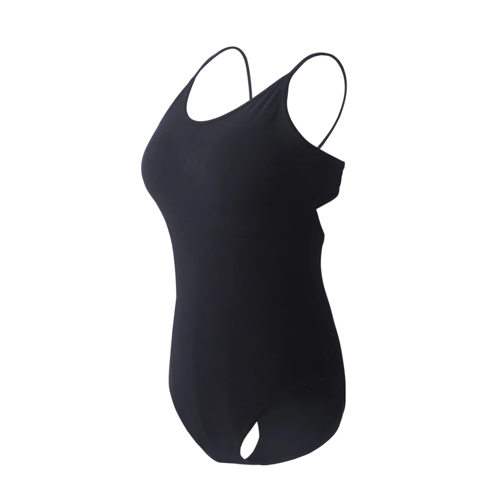 Женская майка трико балетная танцевальная одежда боди камзол на тонких бретелях