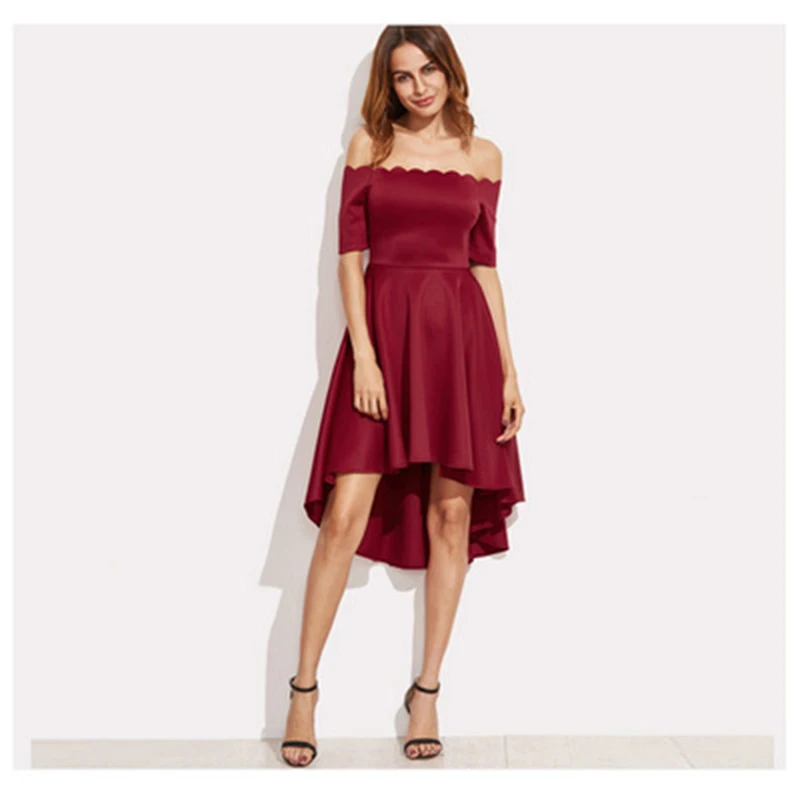 Новинка 2019 женское элегантное платье с открытыми плечами и коротким рукавом