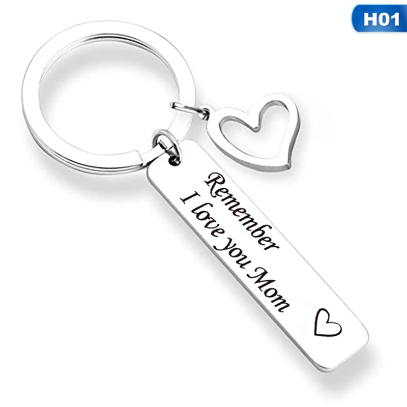 Remember I Love You Mom Dad Heart Trinket Keychain Rings Letter Pendant Key Chain For Mother's Father's Day Gift Jewelry | Украшения