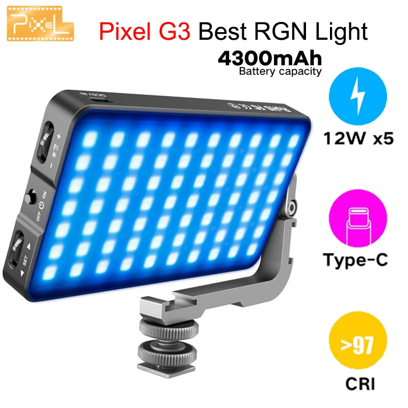 Pixel G3 RGB светильник со встроенной фотовспышкой PK G1S Godox Aputure для Youtube Tiktok живая