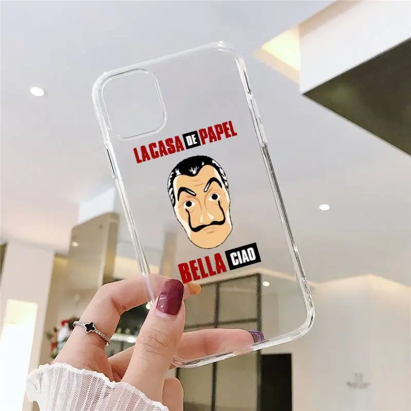 

Spain TV Money Heist House Paper Phone Case For iphone 12 11 8 7 6s 6 5 5s 5c se plus mini x xs xr pro max Transparent soft