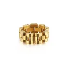 Европейское и американское новое кольцо из титановой стали, дизайнерская цепочка для часов, ювелирные изделия в стиле хип-хоп, женское простое ветровое кольцо из нержавеющей стали