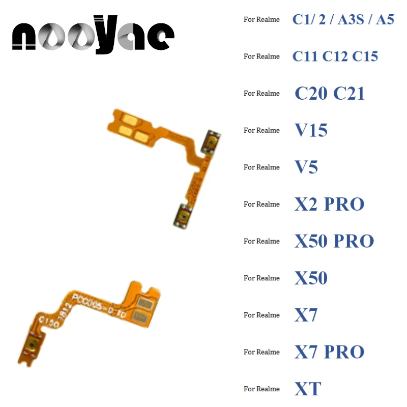 

For Oppo Realme C1 2 A3S A5 C11 C12 C15 C20 C21 V15 V5 X2 X50 X7 PRO XT Power On Off + Volume Up Down Buttons Flex Cable Ribbon