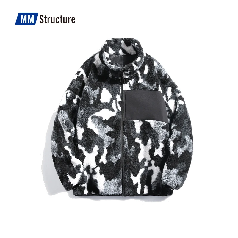 

Мужская Флисовая Куртка из искусственного меха в стиле Харадзюку, Высококачественная универсальная Повседневная теплая парка, зимняя улич...