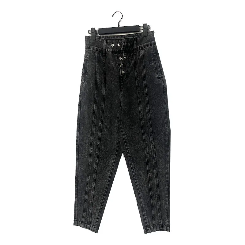 Джинсы с завышенной талией женские классические брюки перекрестными штанинами