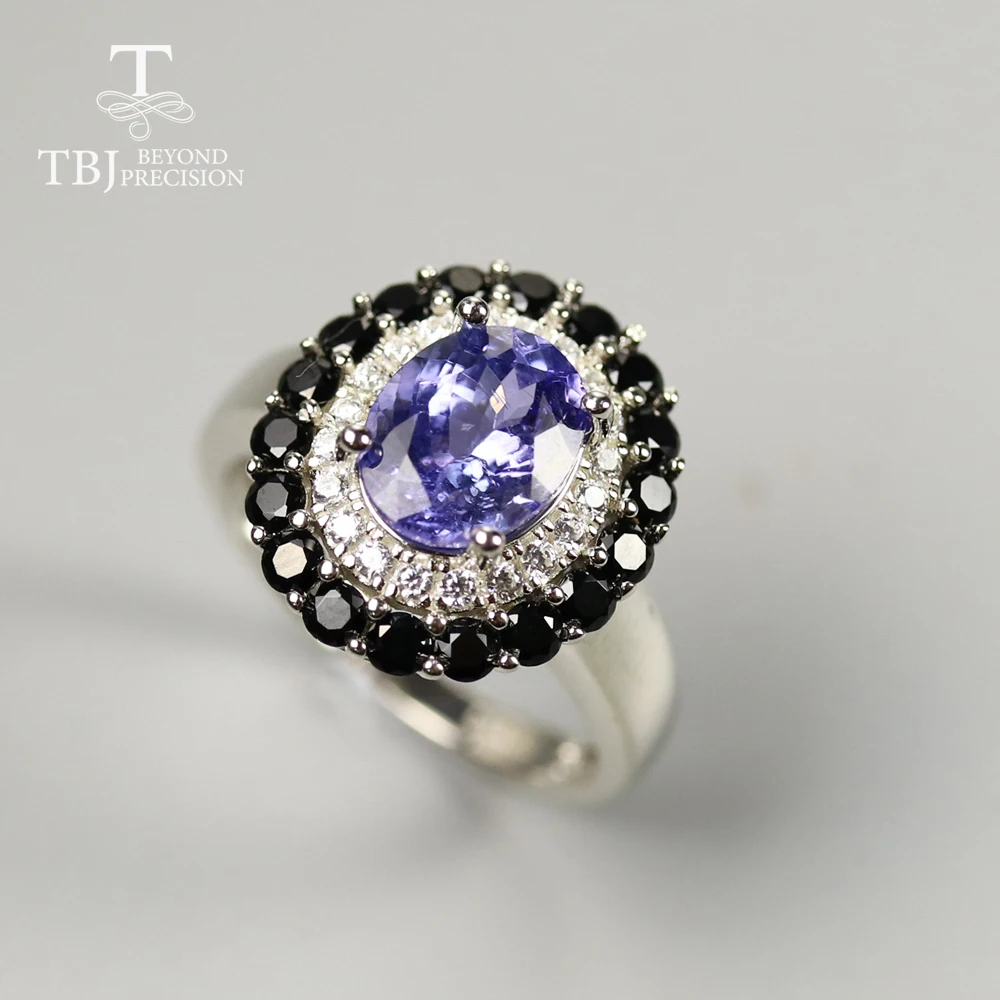 TBJ Natural blue tanzanite Jewelry Set oval cut 7*9mm gemstone jewelry 925 sterling silver fine for women best gift | Украшения и