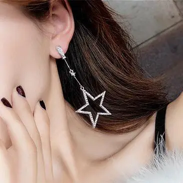 

Korean Style Jewelry Five-pointed Star Fashion Long Temperament Star Earrings Pendant Exaggerated Earrings Accessories