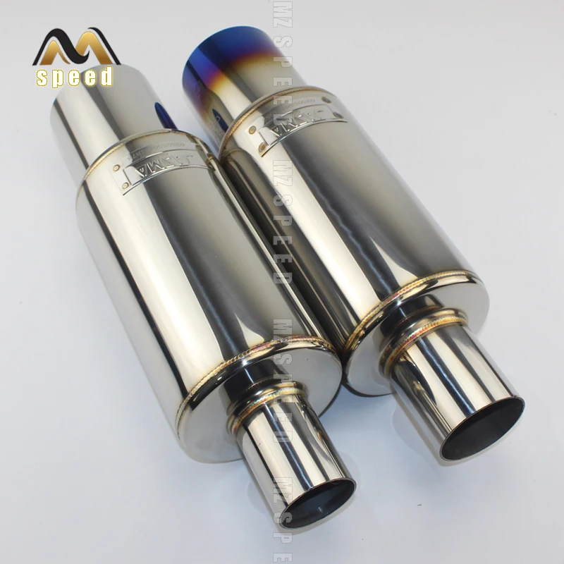 Автомобильная выхлопная труба 51 мм вертикальный барабан для автомобиля задних