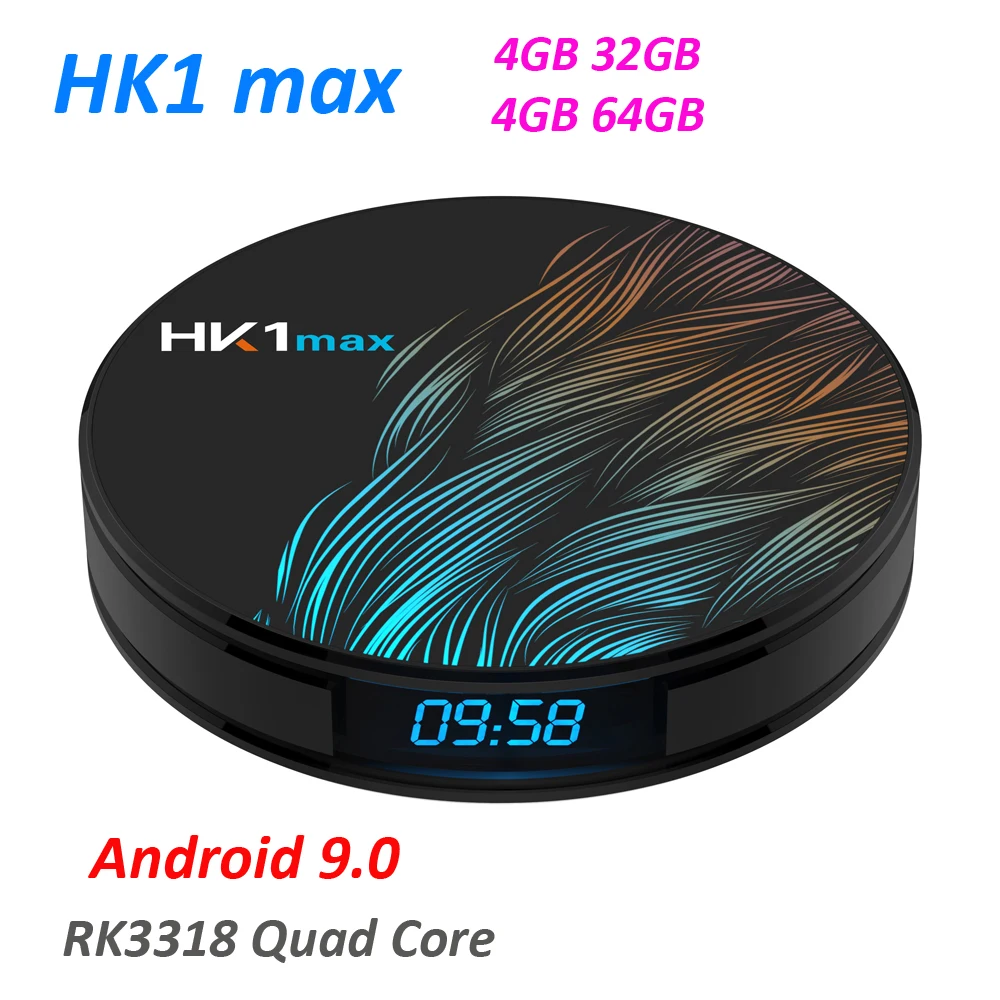 10 шт. Smart tv BOX HK1 MAX Android 9,0 4 ГБ 32 ГБ 64 Гб RK3318 четырехъядерный 2,4G/5G двойной Wifi BT 4,0 USB 3,0 4K HD H.265 медиаплеер