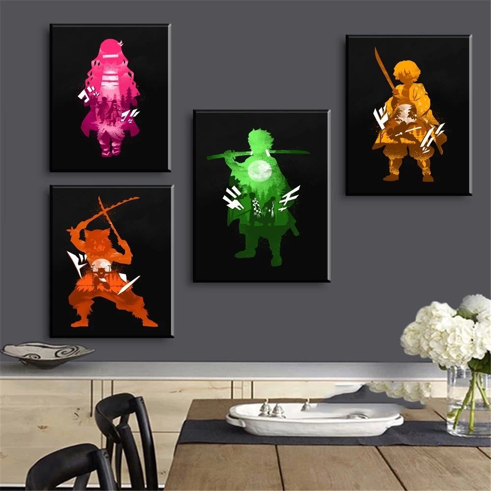 

1 Panels Print Anime Nezuko Boy Picture Kamado Tanjirou Demon Slayer Kimetsu No Yaiba Poster Wall Art Canvas Painting Home Decor