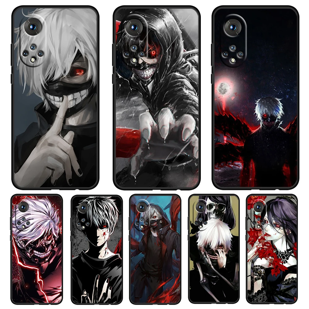 

Tokyo Ghoul Kaneki Ken For Honor 50 30 V30 View 20 20E X20 Play5 5T Magic3 Pro Plus SE Lite 5G Black Soft TPU Phone Case