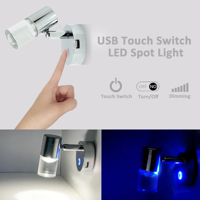 Регулируемый Светодиодный точечный светильник для чтения с питанием 12/24 в