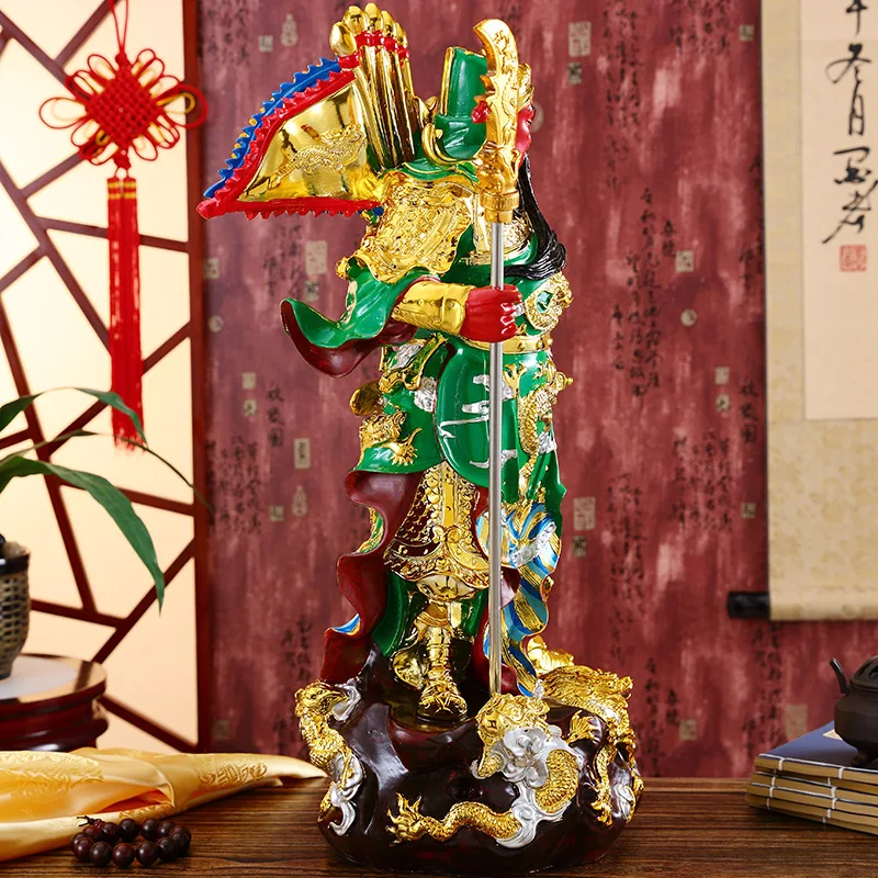 Окрашенная статуя Гуань гонг из смолы скульптура украшения статуэтка Будды