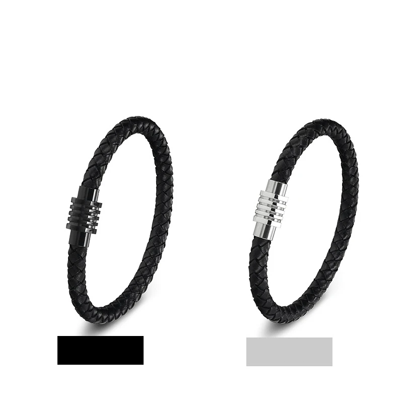 Браслет из нержавеющей стали плетеный кожаный веревочный браслет классический |