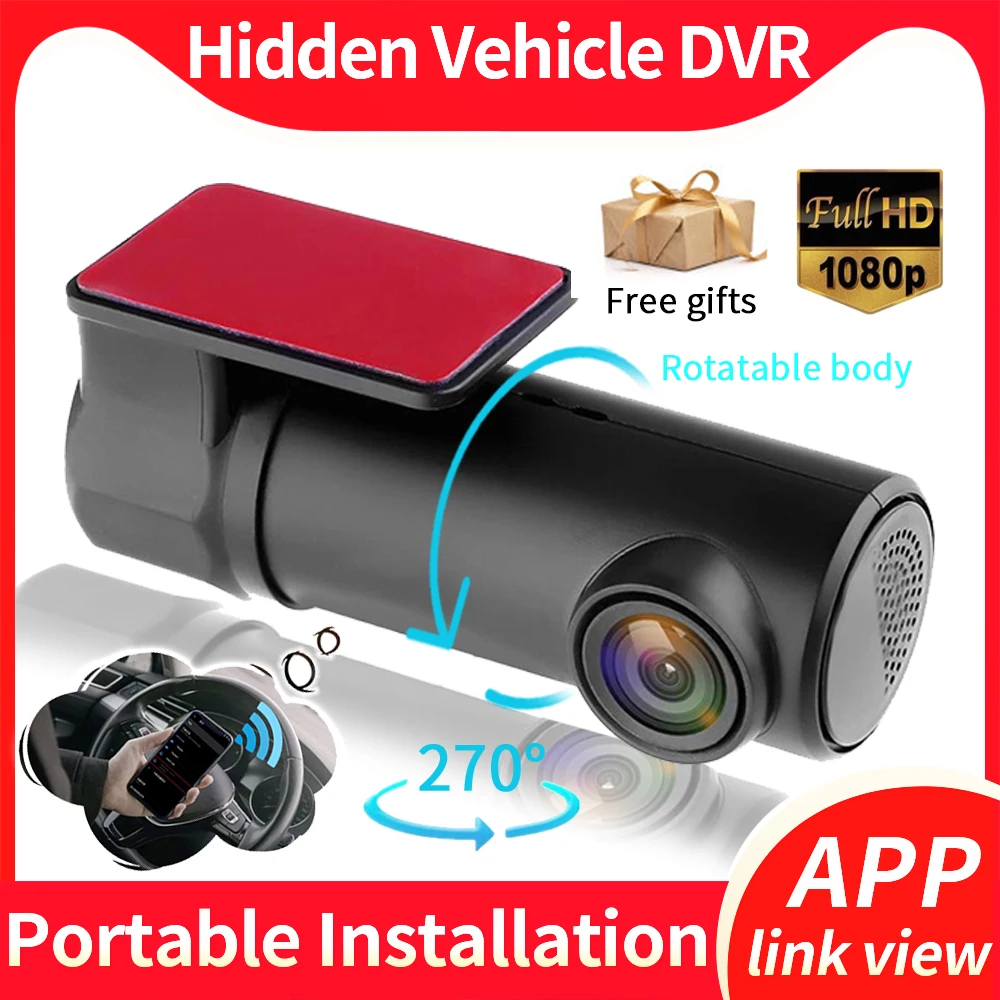 

Dashcam 1080p Full HD WiFi Recoder Camera Mini Hidden Vehicle Car DVR Wireless Mobile Phone Interconnection Auto Registrator