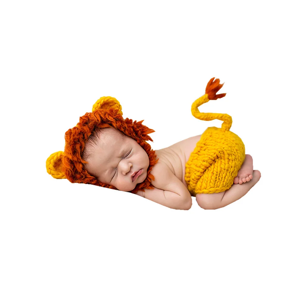 

Newborn Photography Props Lion Knitwear Bebe Reborn Accesorios De fotografia Baby Photo Studio Shoot Clothes Boy Outfit Costume