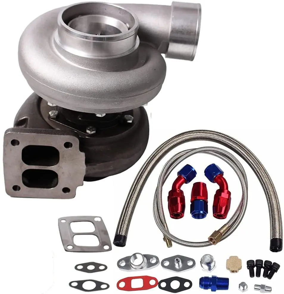 

GT45 T4 V-Band Turbo + ребристый интеркулер 24x12x3 дюйма + Масляный слив и обратная линия 1,05 A/R V-BAND T4 600 + HP Turbocharer