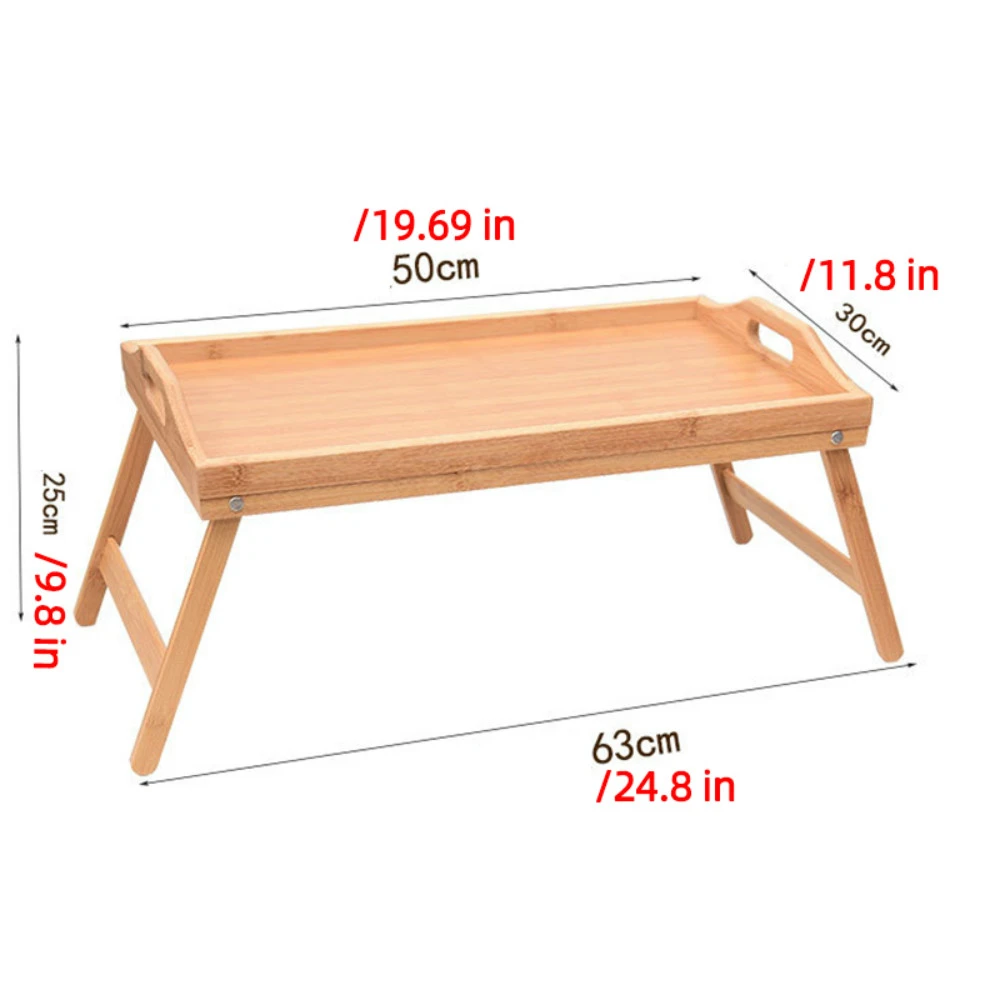 

Portable Bamboo Wood Bed Tray Breakfast Home Folding Laptop Desk Tea Food Serving Table Folding Leg Laptop Desk On The Bed