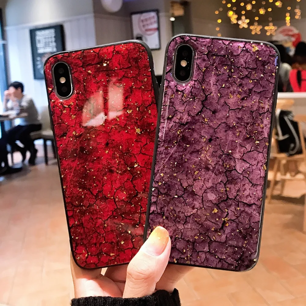 Шикарный Блестящий мраморный чехол для телефона iPhone X XS Max XR роскошный