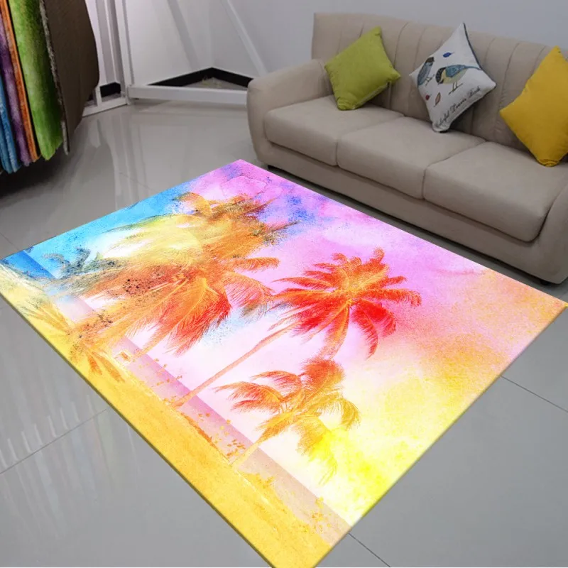 Художественный водонепроницаемый ковер с изображением листьев дерева домашний
