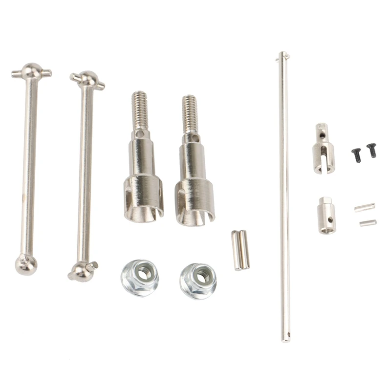 

2 Set For HBX 16889 16889A 16890 16890A RC Car Parts, Metal Rear Drive Shaft Dogbone & Metal Main Axie Drive Shaft