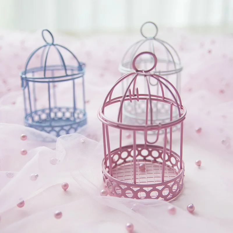 

Girl Heart Decoration Ins Wind Mini Bird Cage Desktop Storage Decoration Cute Creative Box Vintage Outdoor Garden Decoration