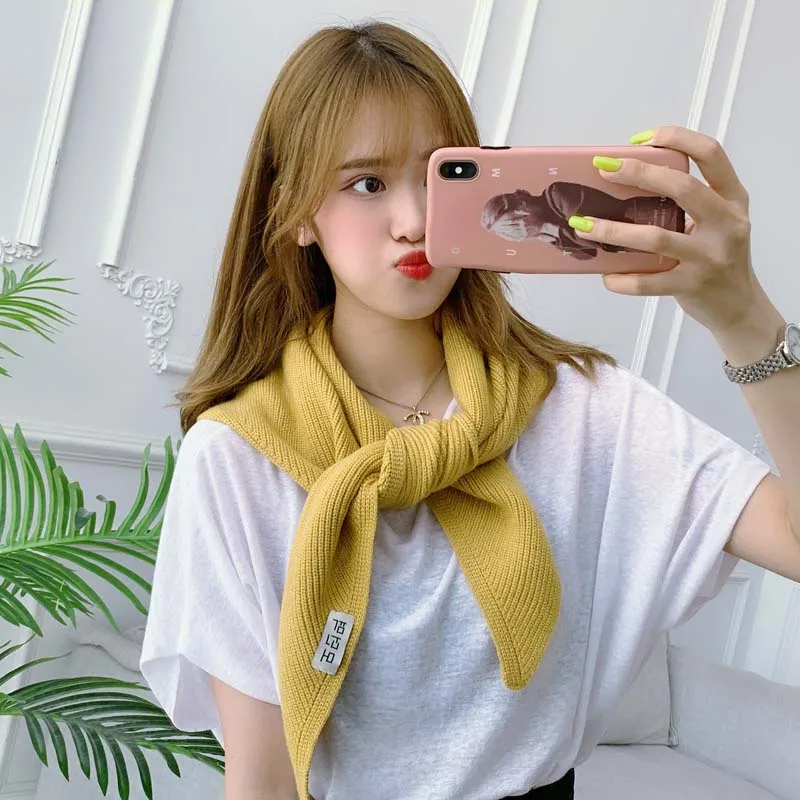 Женская Вязаная Шаль жилет из искусственного кашемира студенческий накидка на