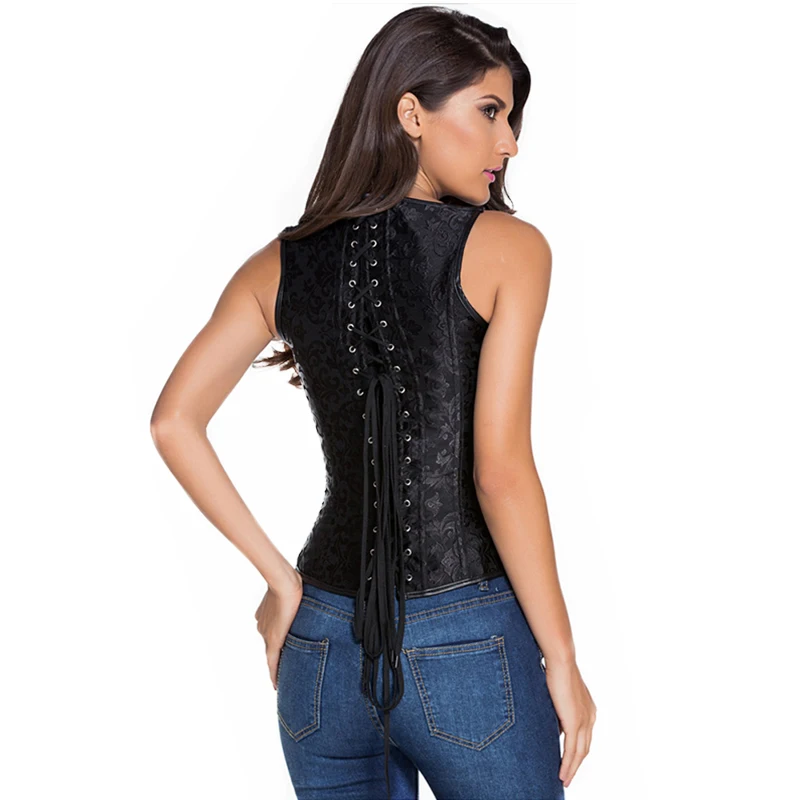 Бюстье лиф для женщин стимпанк корсет топы моделирования ремень со стальными