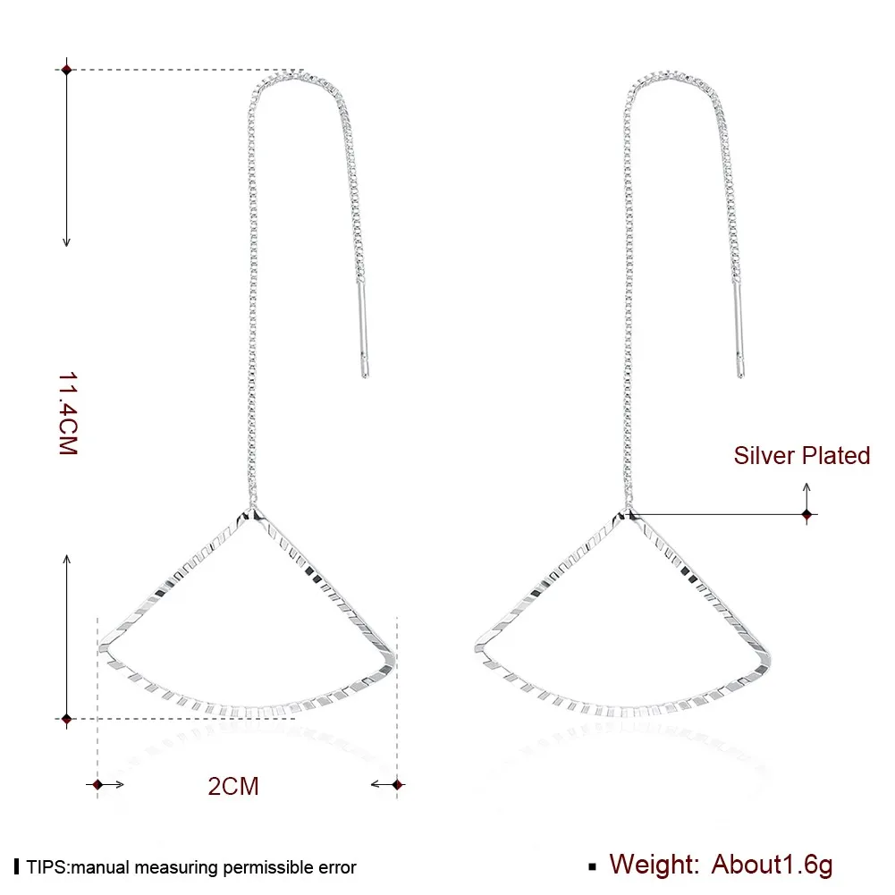 Корейские серьги Длинные Простые подвески геометрические треугольные для