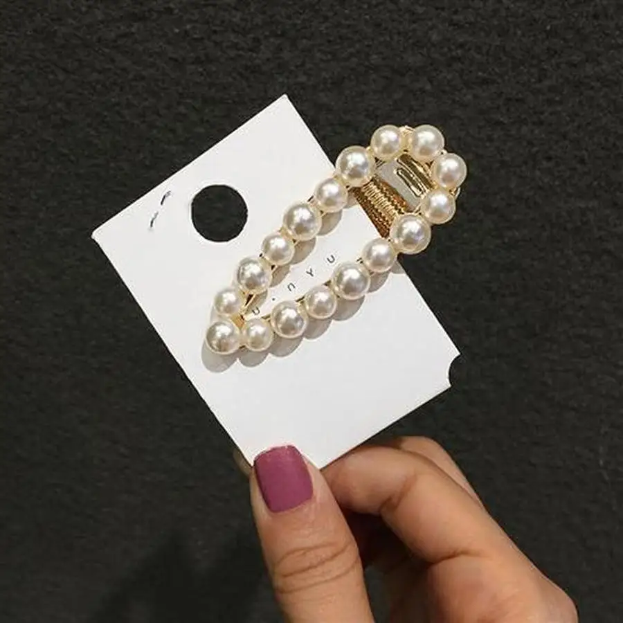 2019 новые милые серьги в Корейском стиле заколки для волос с жемчугом простые